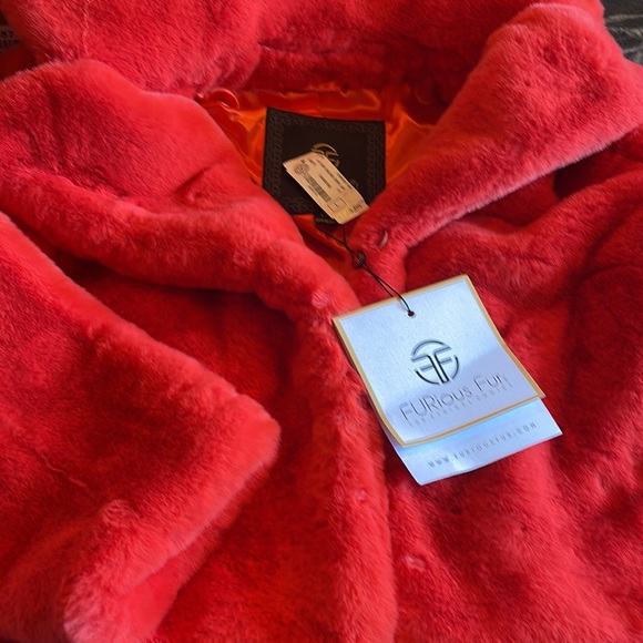 Furious Fur Martha Jacket - Tangerine. (500) - Picture 2 of 5